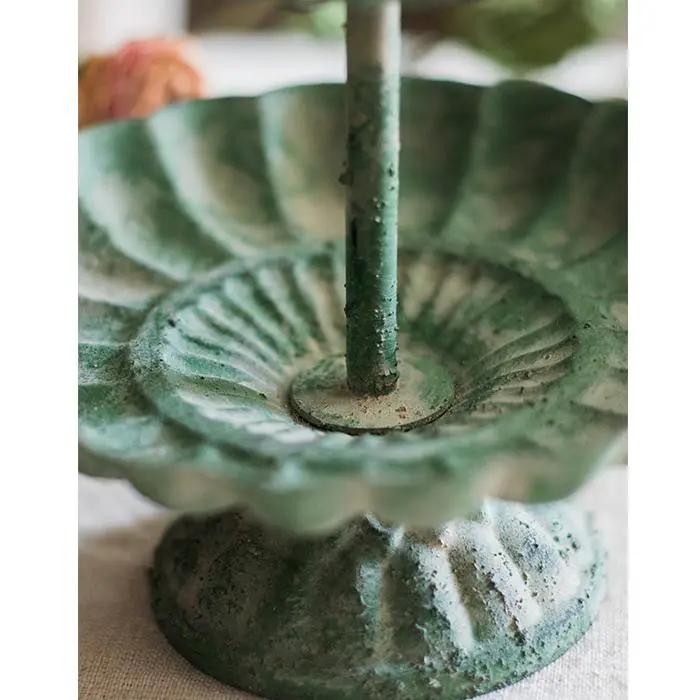 Green Iron Two Tier Small Decorative Tray by RusticReach