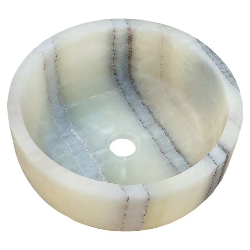 Green Translucent Onyx Natural Stone Above Vanity Bathroom Vessel Sink by GobekDesign