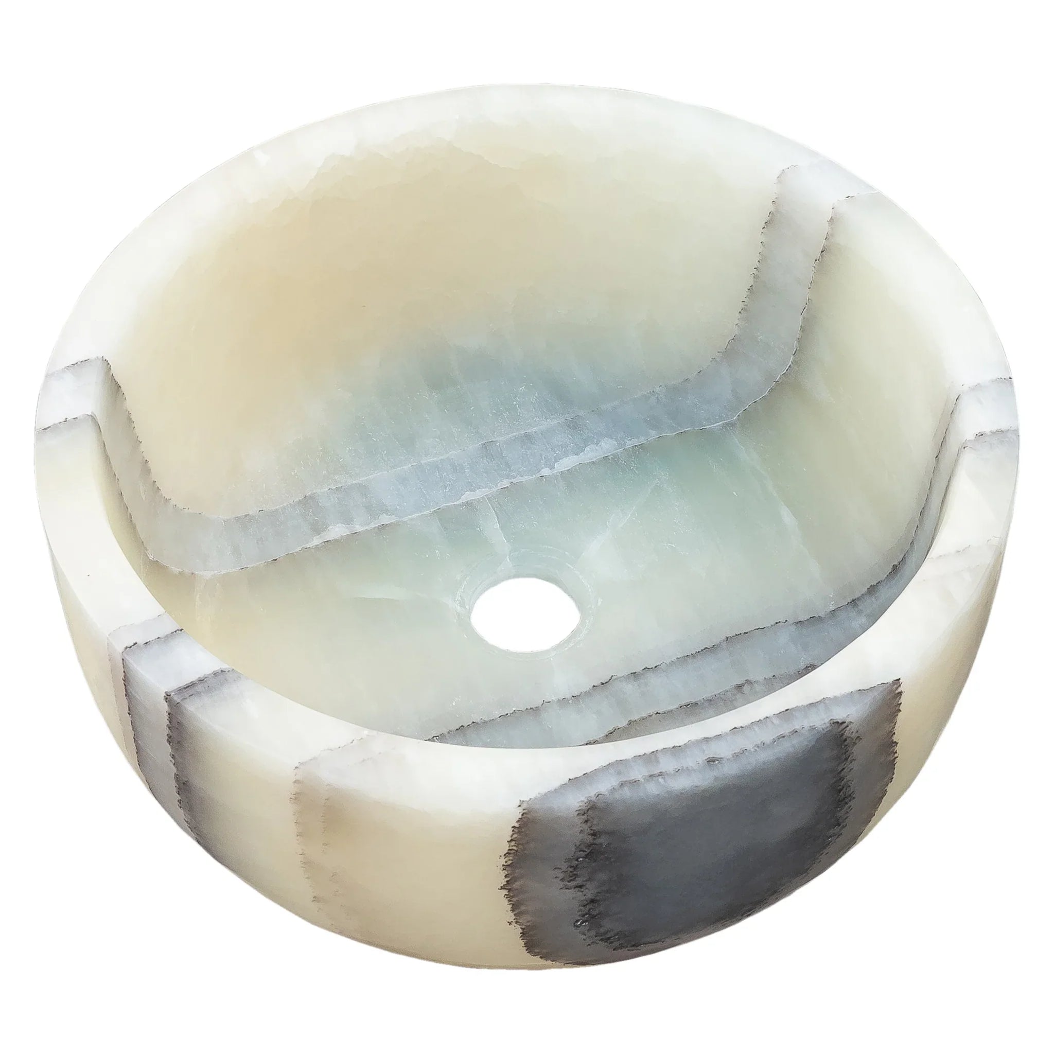 Green Translucent Onyx Natural Stone Above Vanity Bathroom Vessel Sink by GobekDesign