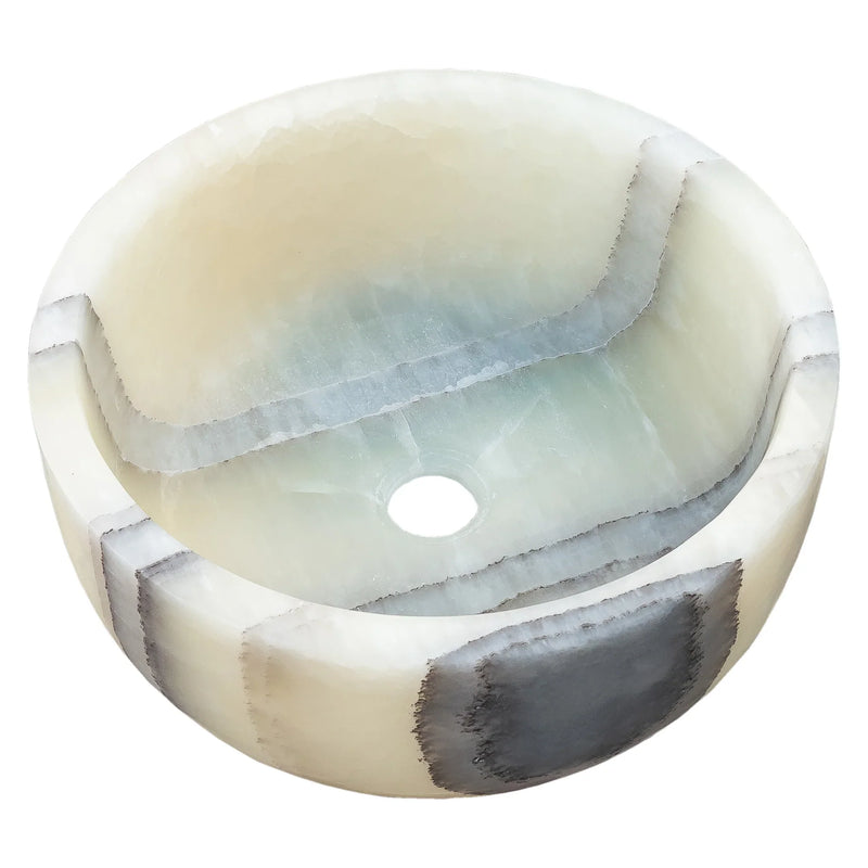 Green Translucent Onyx Natural Stone Above Vanity Bathroom Vessel Sink by GobekDesign