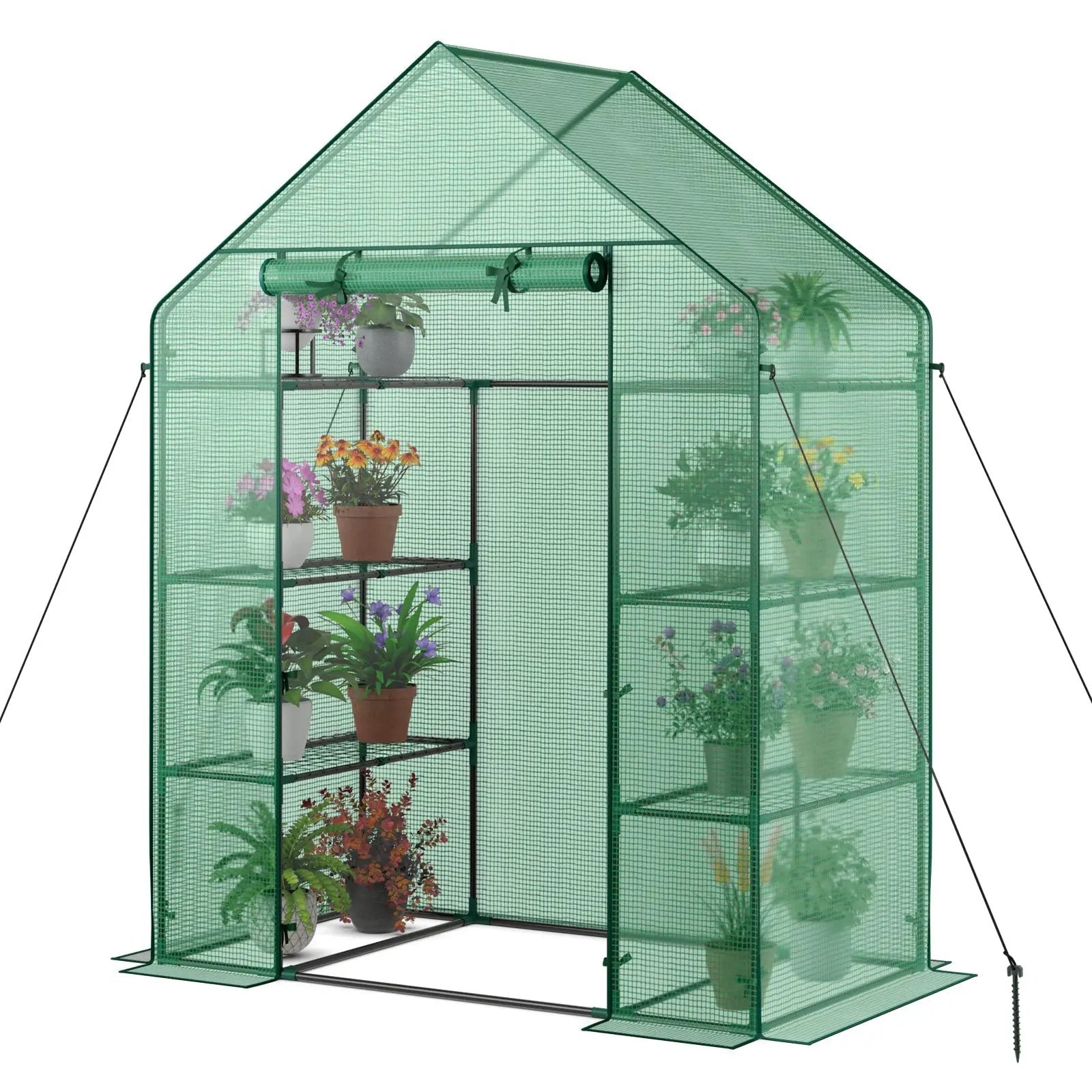 Portable 4 Tier Walk-in Plant Greenhouse with 8 Shelves by DirectDeals