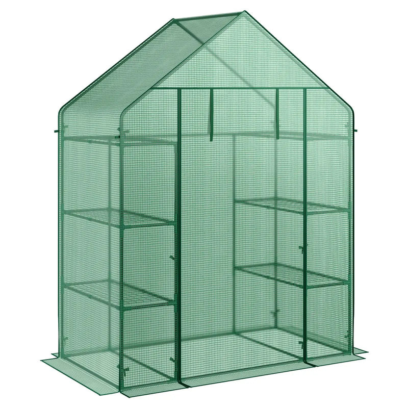 Portable 4 Tier Walk-in Plant Greenhouse with 8 Shelves by DirectDeals