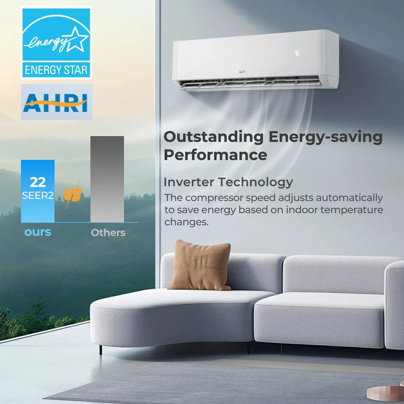 27000 BTU 2 Zone 22 SEER2 Mini Split AC with Heat Pump by DirectDeals
