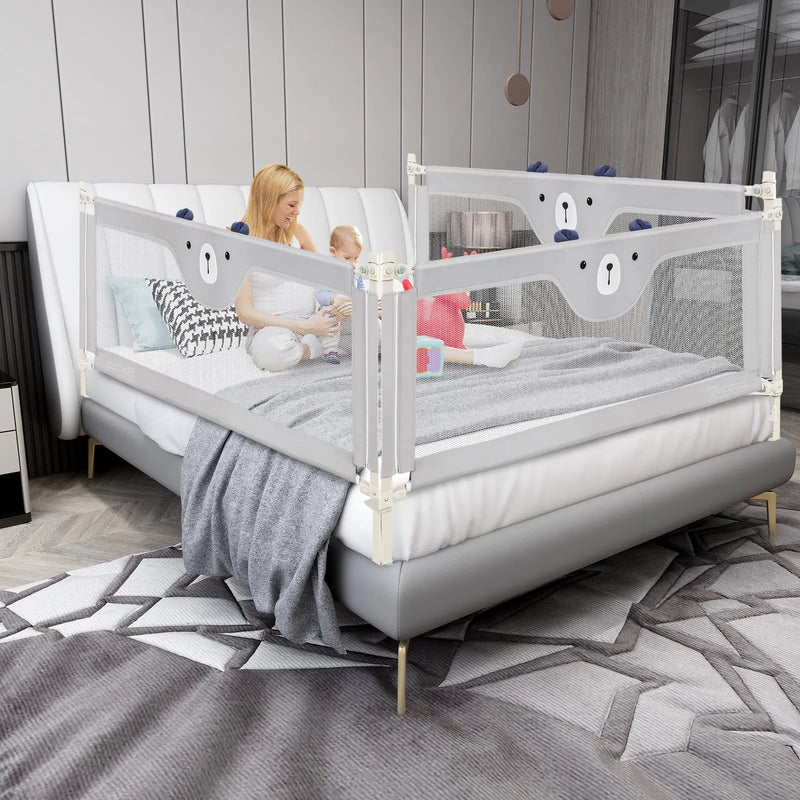Vertical Lifting Baby Bed Rail with Double Safety Lock by DirectDeals