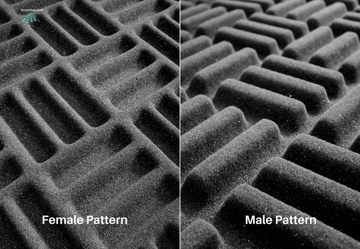 Grid Style Acoustic Foam Panels - Acoustic Foam Room Kits, close-up of the surface