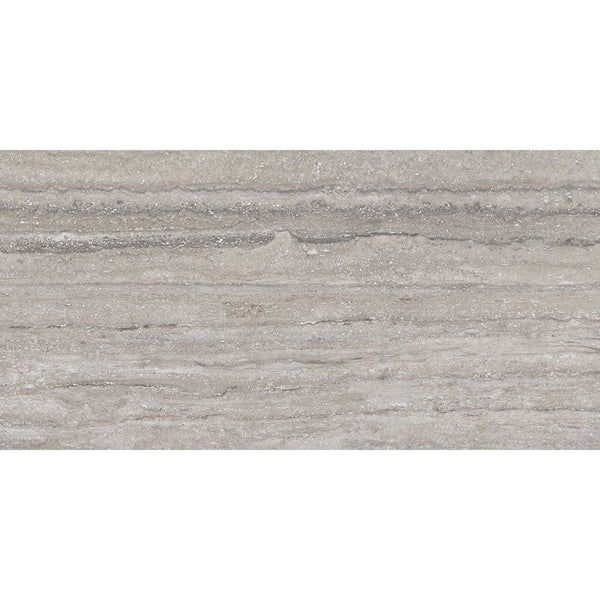 Grigio Al Matte Travertine Look Porcelain Tiles 12x24
