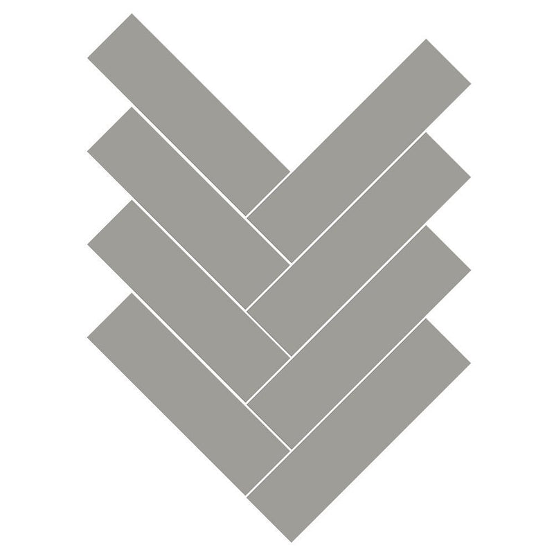 Gris Fonce Matte Herringbone Ceramic Mosaics 10x13 Ceramic Matte 16x16 Mosaics