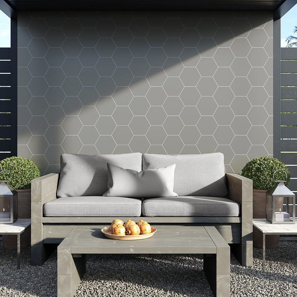 Gris Fonce Matte Hexagon Ceramic Tiles 8 1/4 Ceramic Matte 8x8 Tiles — 2