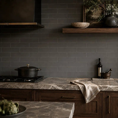 Grey Subway Backsplash