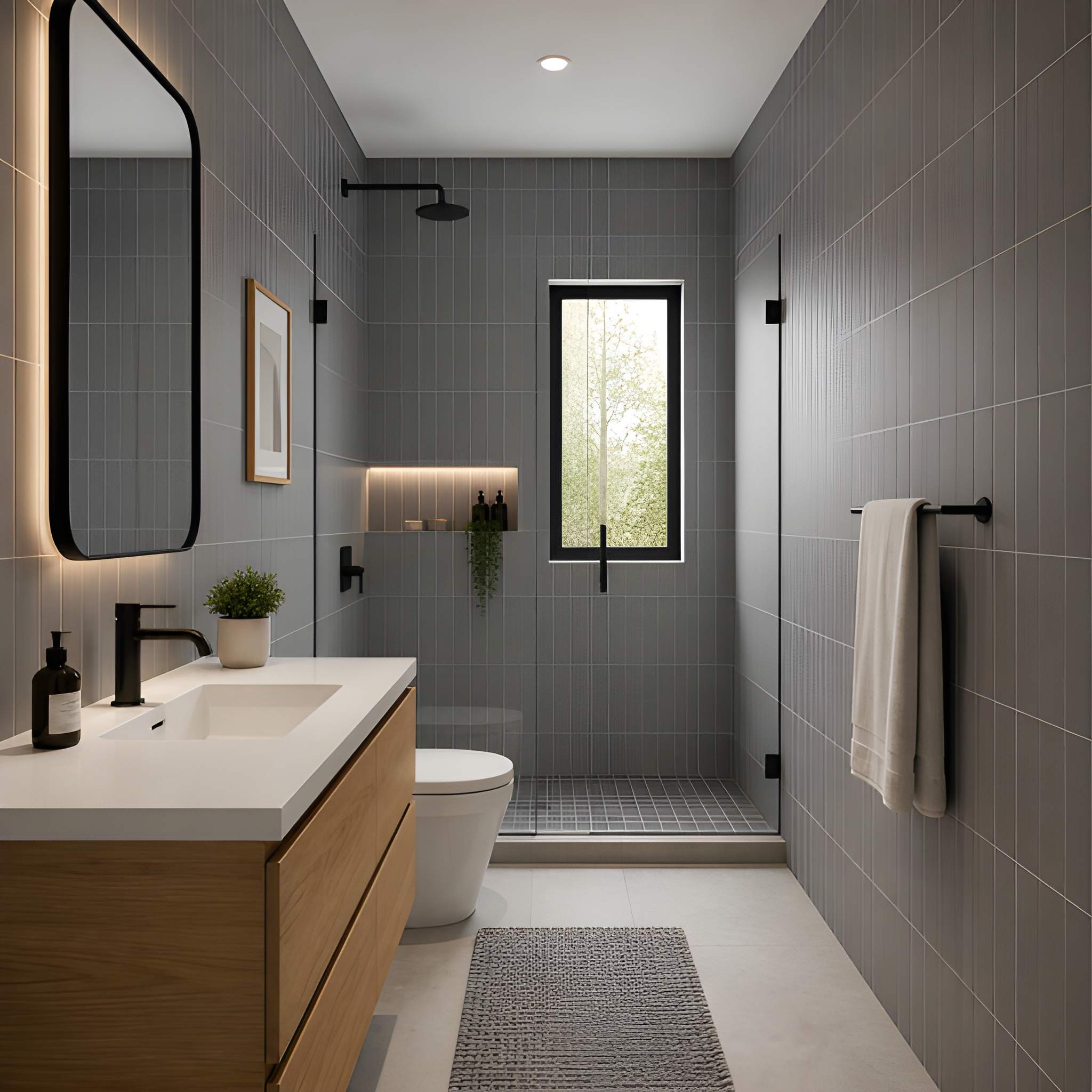 Gris Fonce Matte Subway Ceramic Tiles 4x12 Ceramic Matte 4x12 Tiles — 3