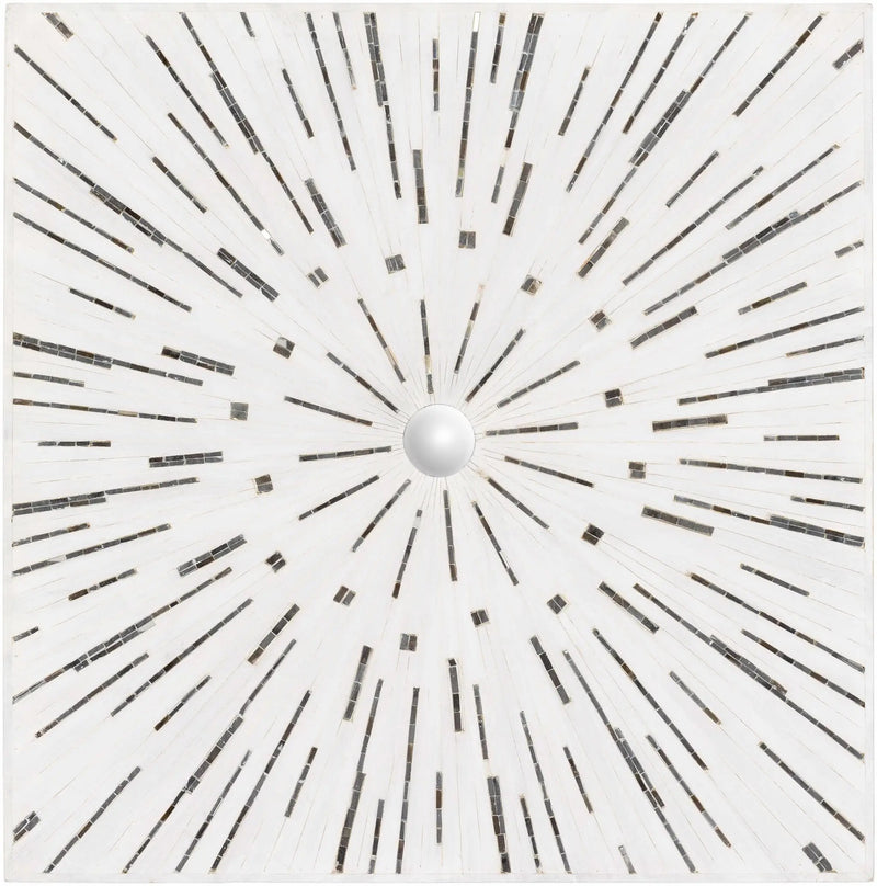 Garnet White Mosaic Starburst Wall Art - Clearance by Boutique Rugs