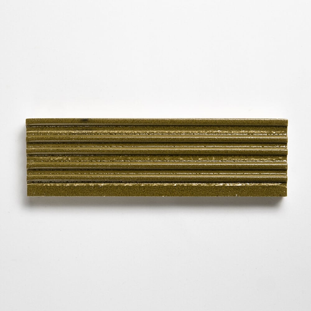 Grove Leather Fluted Glazed Terracotta Tiles 2 1/4x7 9/16 Thin Brick Leather 2x8 Tiles