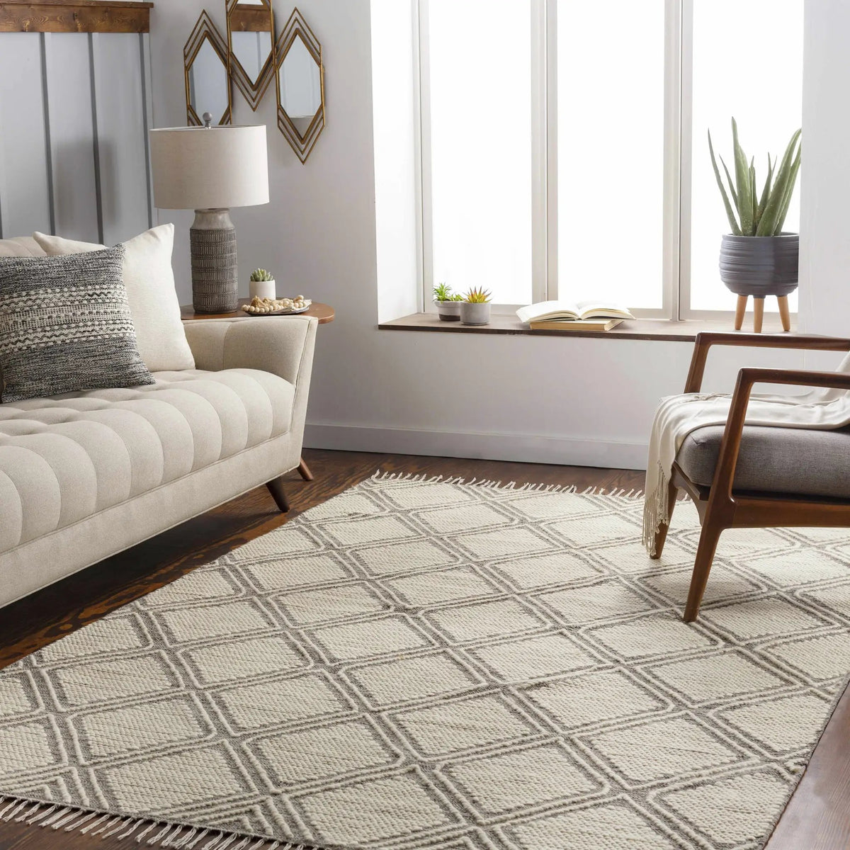 Grasston Cotton&Wool Area Rug - Clearance, installed in a room