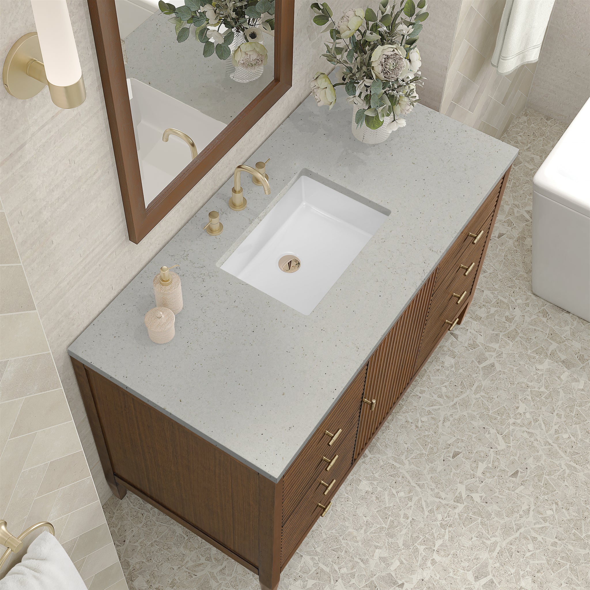 James Martin Myrrin 48" Single Bathroom Vanity, Mid-Century Walnut, view 34