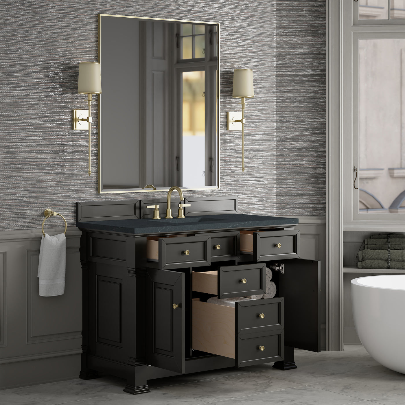 James Martin Brookfield 48" Single Bathroom Vanity, Black Onyx, view 34