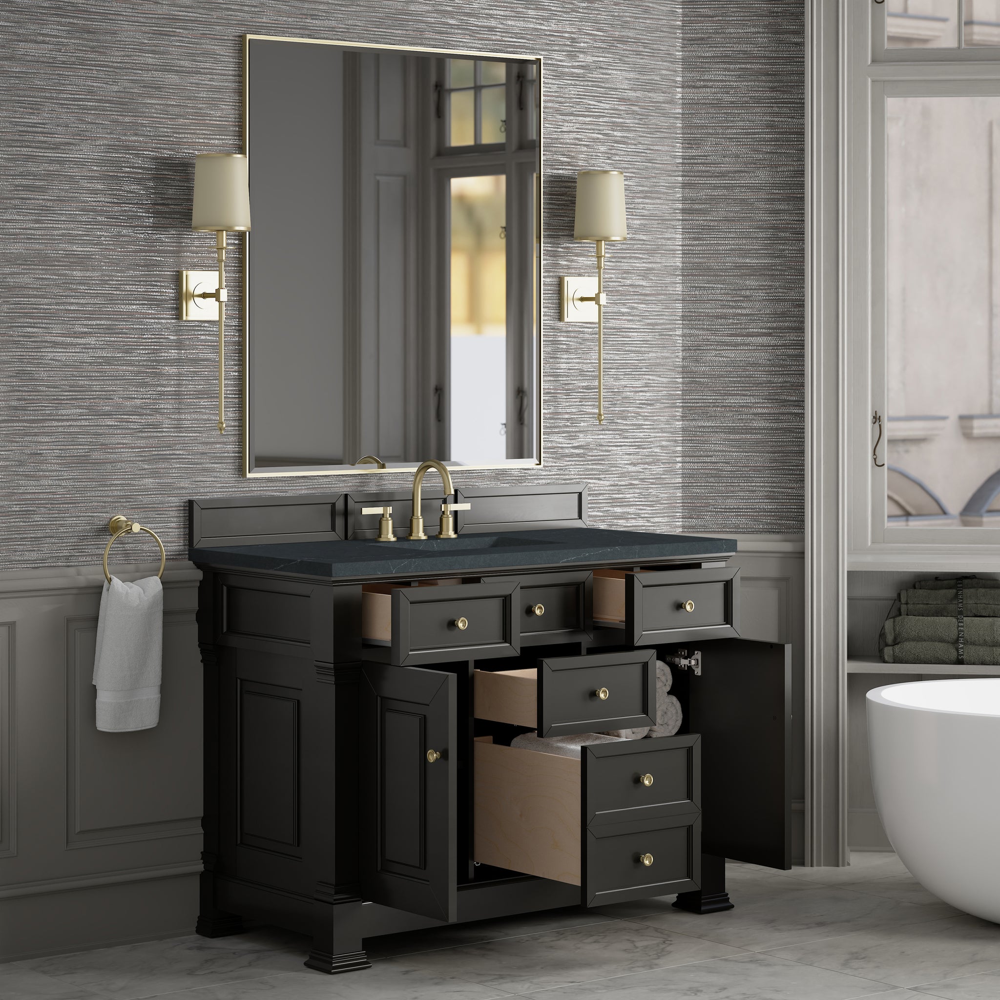 James Martin Brookfield 48" Single Bathroom Vanity, Black Onyx, view 34