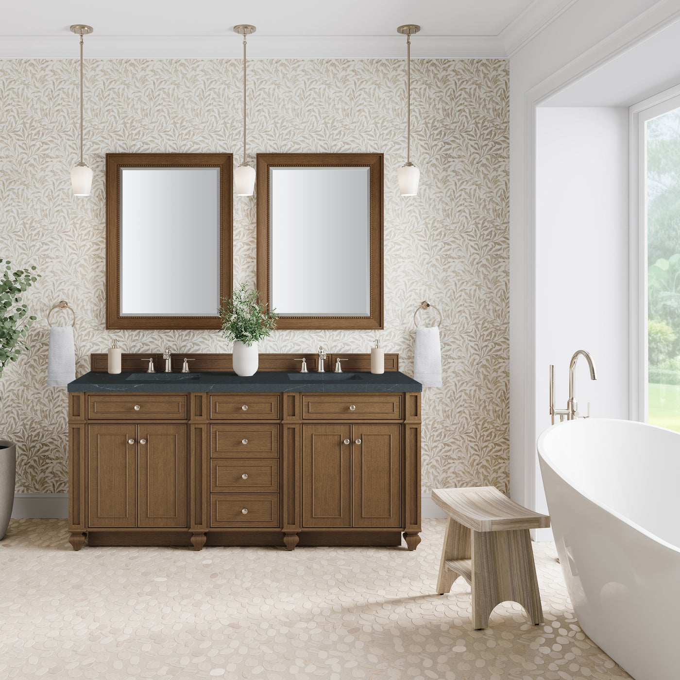 James Martin Bristol 72" Double Bathroom Vanity, Saddle Brown, view 26