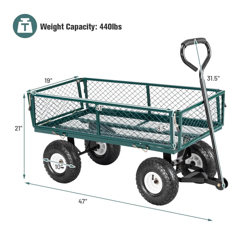 Heavy Duty Garden Utility Cart Wagon Wheelbarrow by DirectDeals