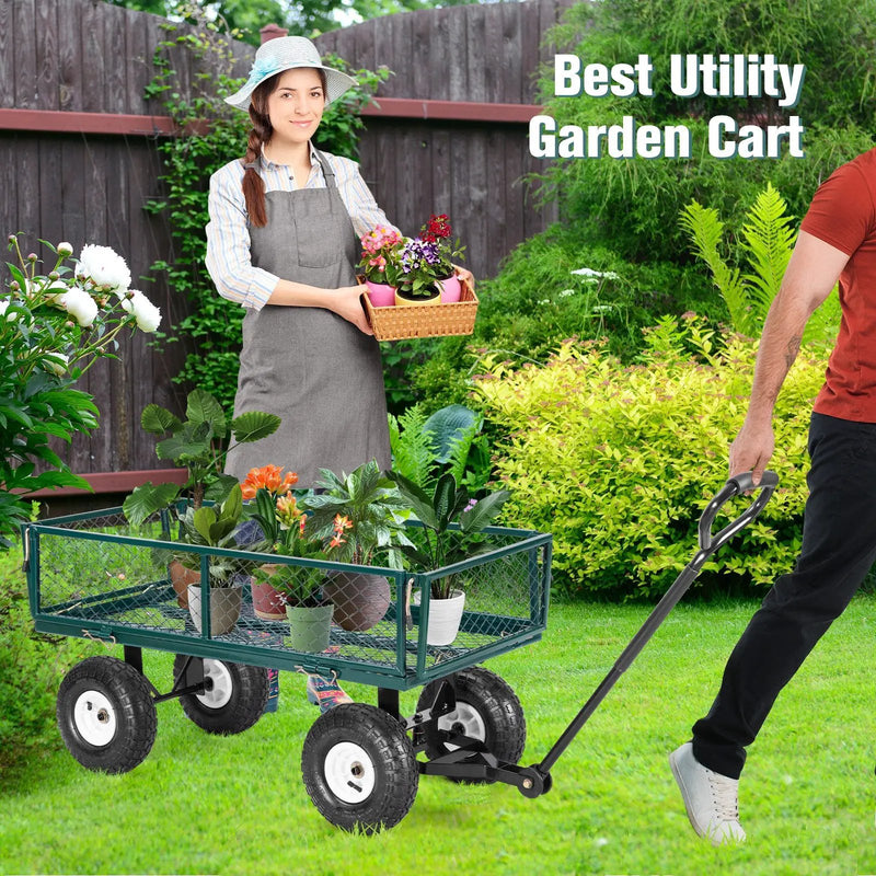 Heavy Duty Garden Utility Cart Wagon Wheelbarrow by DirectDeals