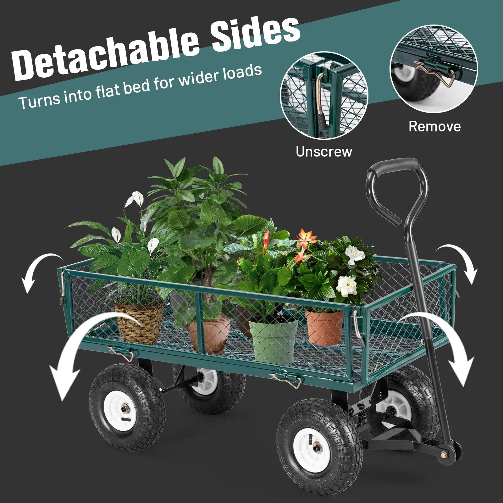 Heavy Duty Garden Utility Cart Wagon Wheelbarrow by DirectDeals