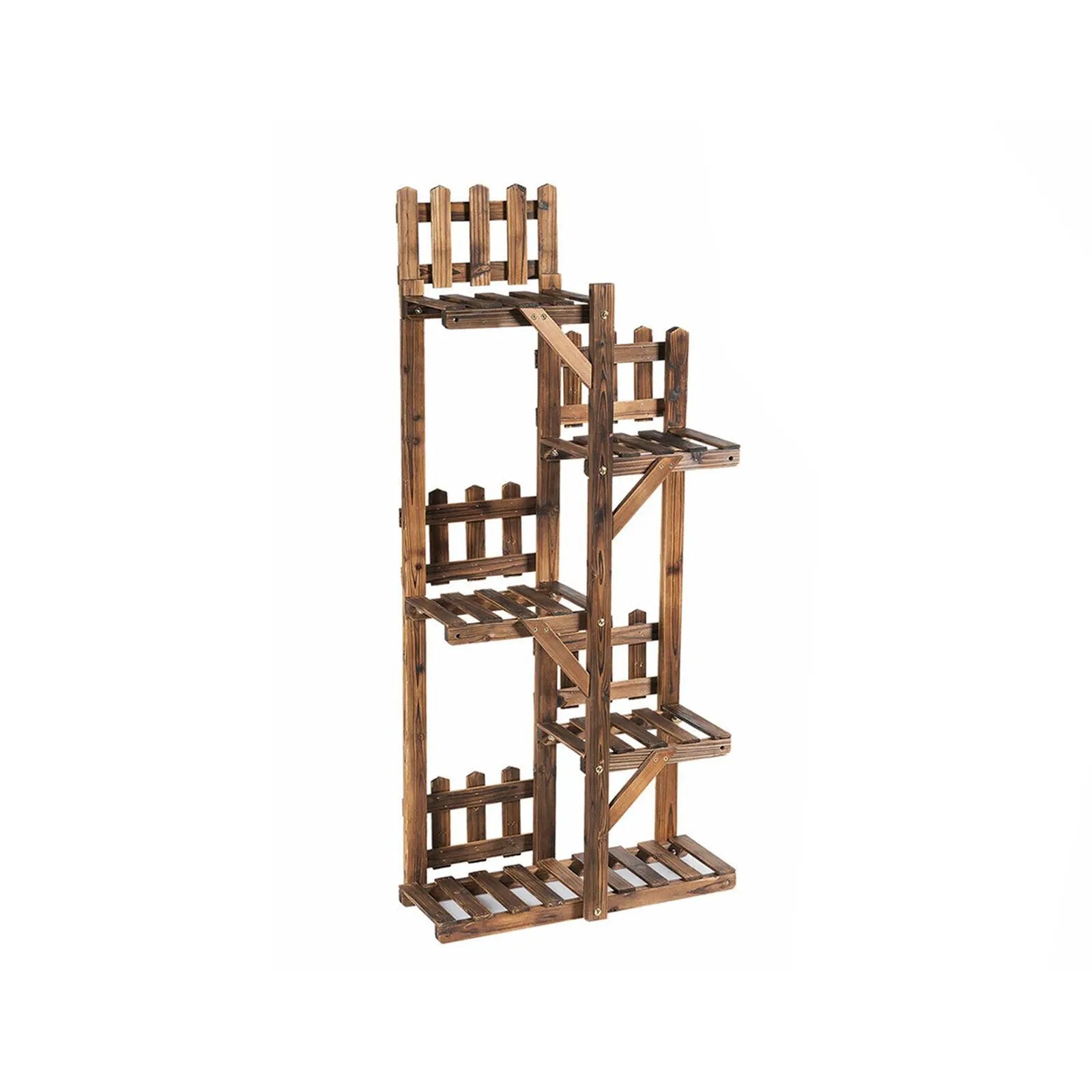 5-Tier Flower Rack Wood Plant Stand 6 Pots Display Shelf by DirectDeals
