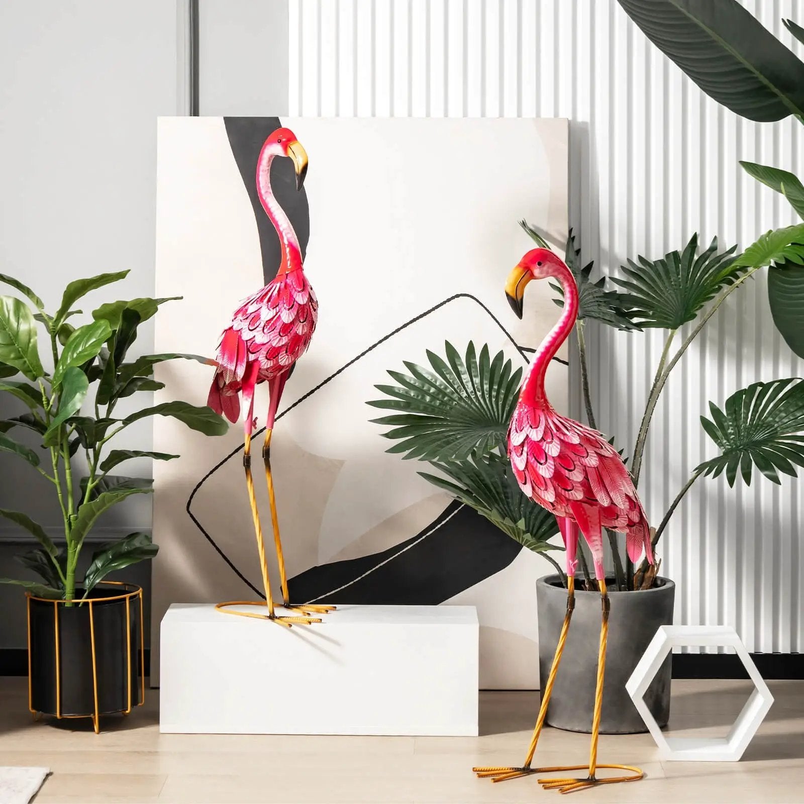 2-Piece Flamingo Garden Statue Set by DirectDeals