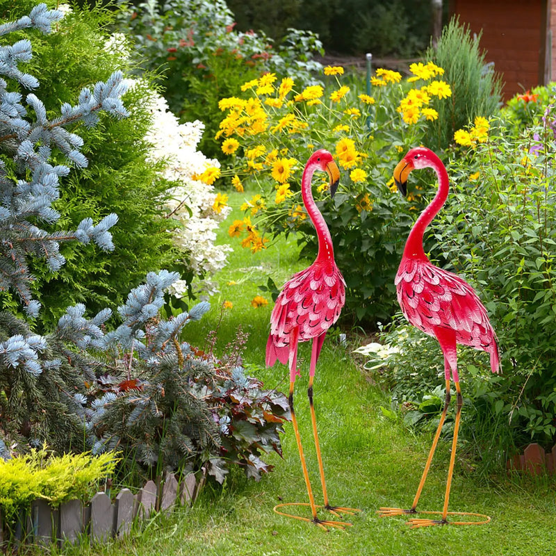 2-Piece Flamingo Garden Statue Set by DirectDeals