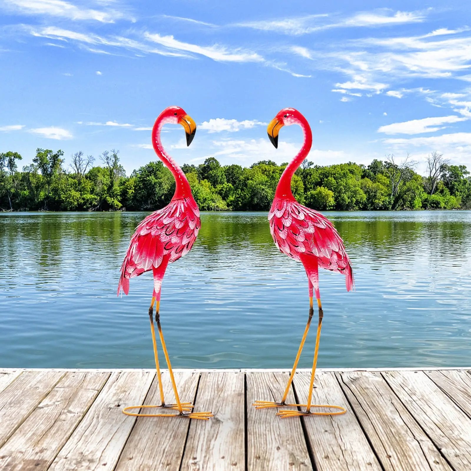 2-Piece Flamingo Garden Statue Set by DirectDeals