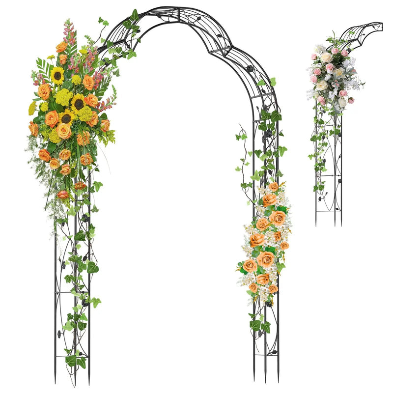 Garden Arch Arbor Trellis for Climbing Plants Roses Vines-Black by DirectDeals