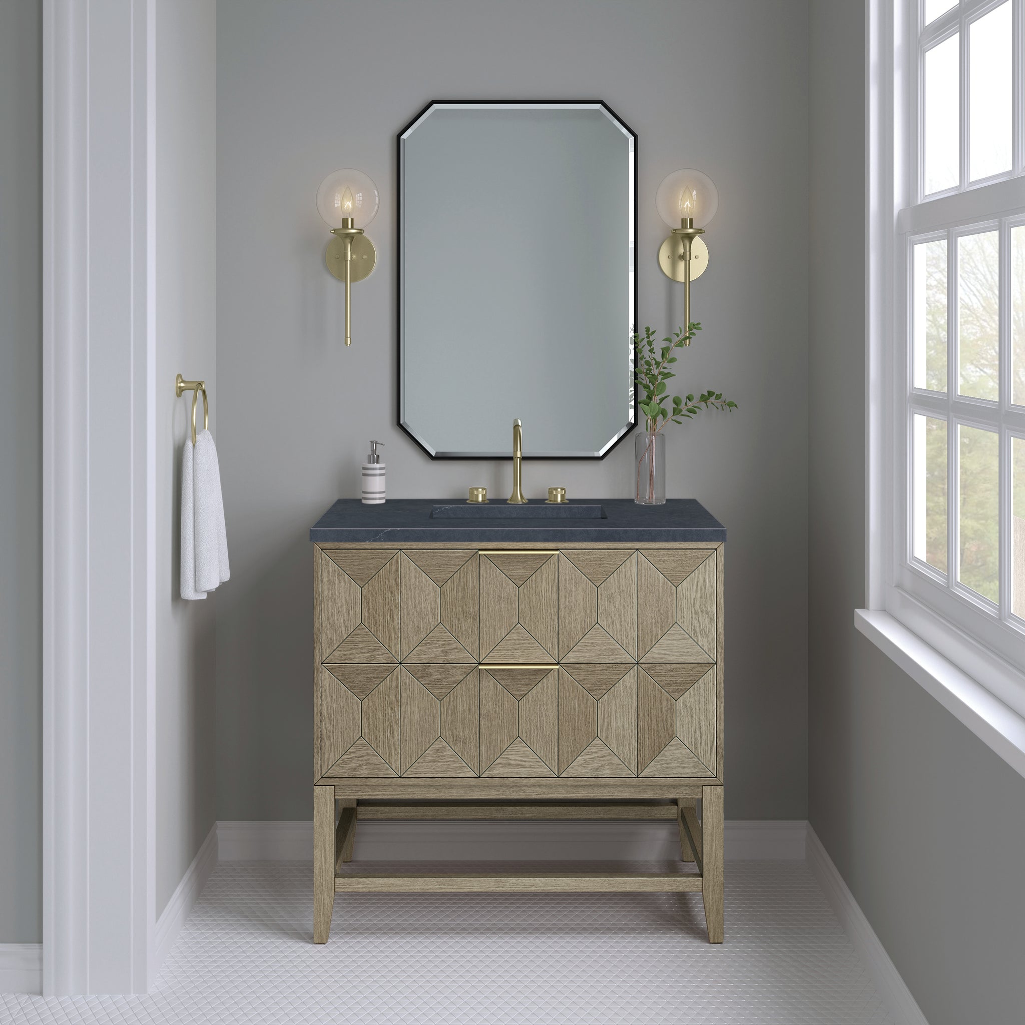 James Martin Emmeline 36" Single Bathroom Vanity, Pebble Oak, view 30