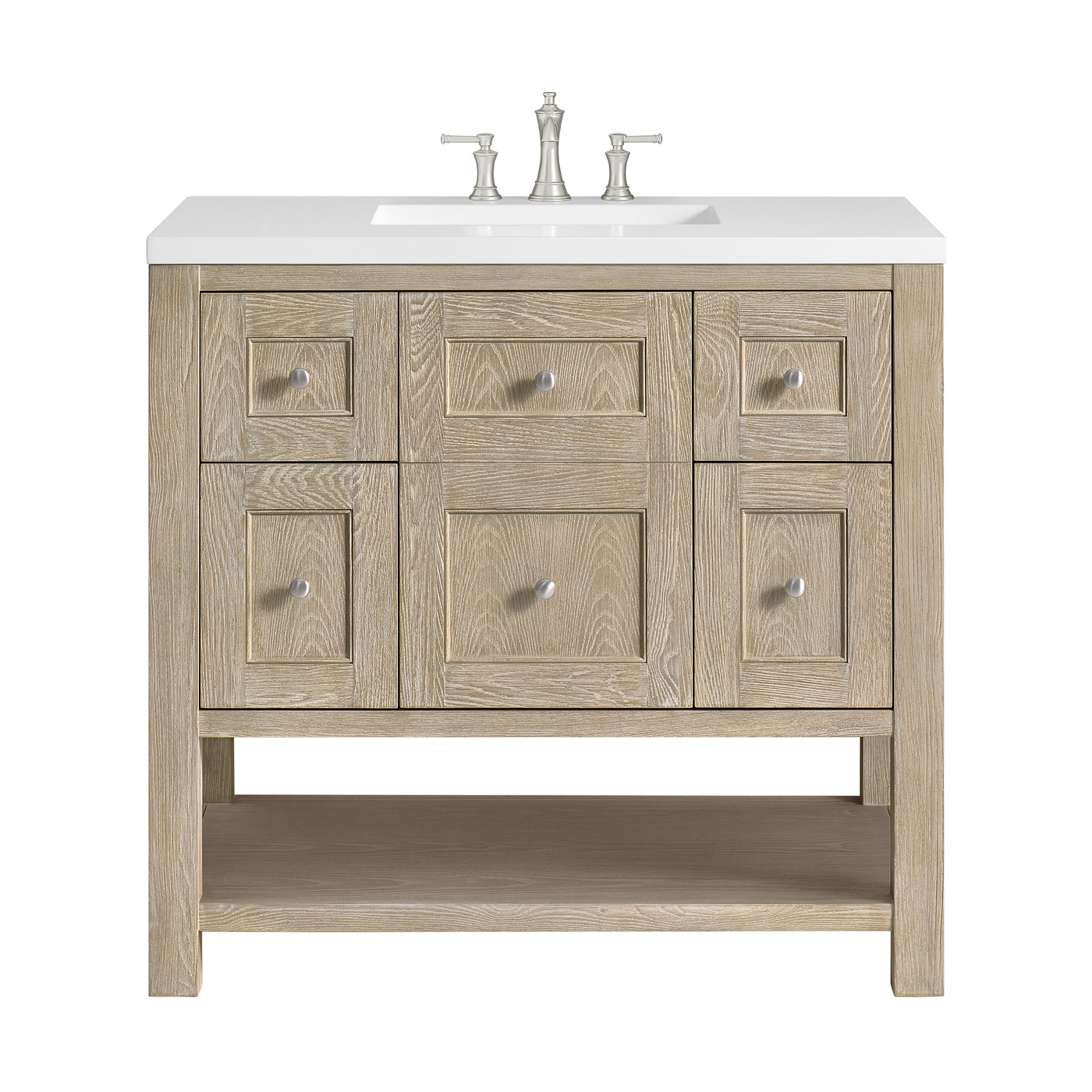 James Martin Breckenridge 36" Single Bathroom Vanity, Whitewashed Oak, view 28