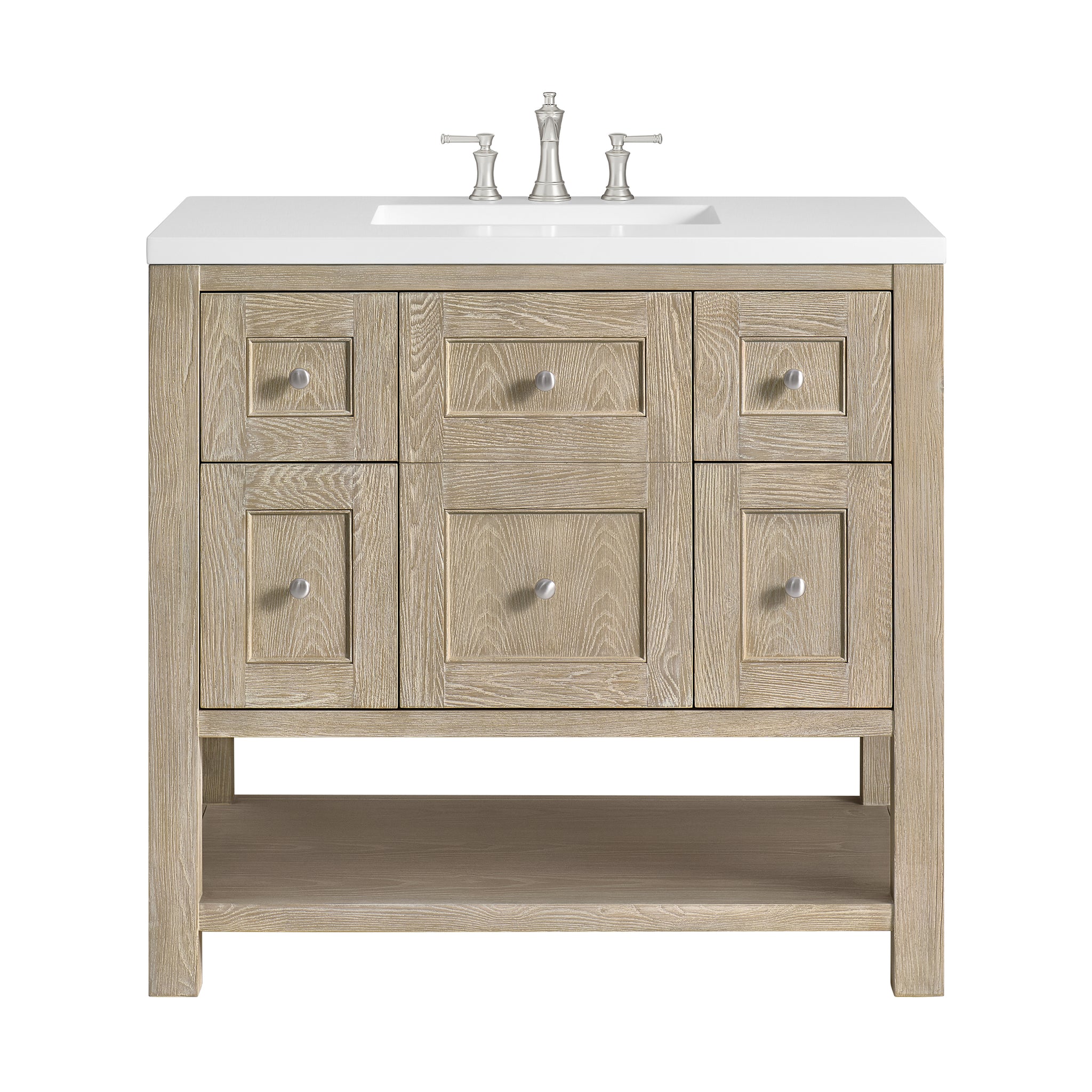 James Martin Breckenridge 36" Single Bathroom Vanity, Whitewashed Oak, view 28