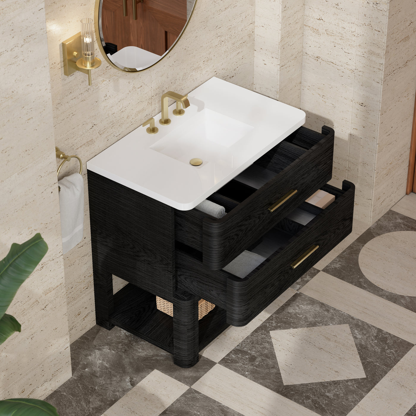 James Martin Lucian 36" Single Bathroom Vanity, Carbon Oak, view 39