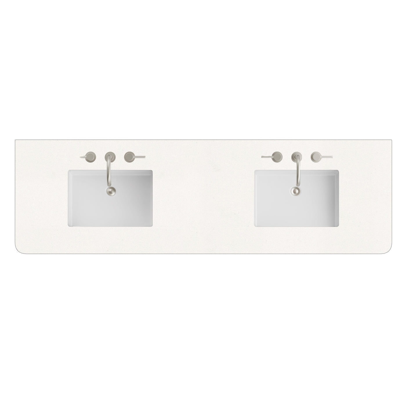 James Martin 72" Single Vanity Top with White Zeus (Widespread) countertop