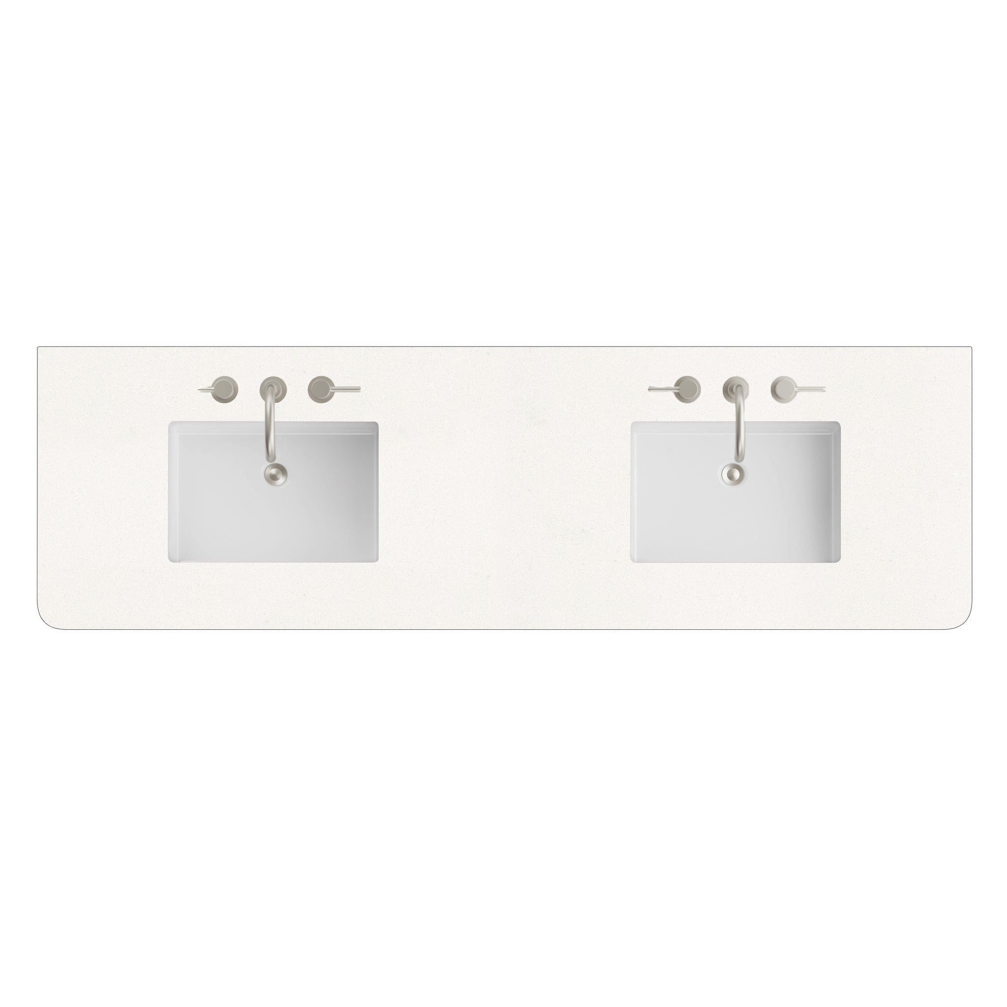 James Martin 72" Single Vanity Top with White Zeus (Widespread) countertop