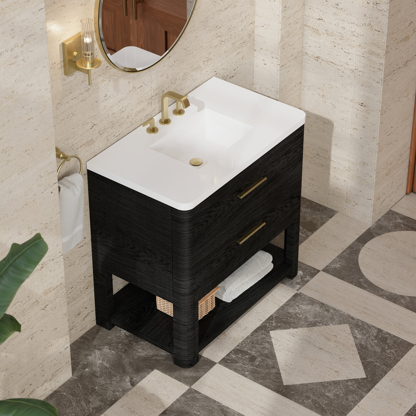 James Martin Lucian 36" Single Bathroom Vanity, Carbon Oak, view 36