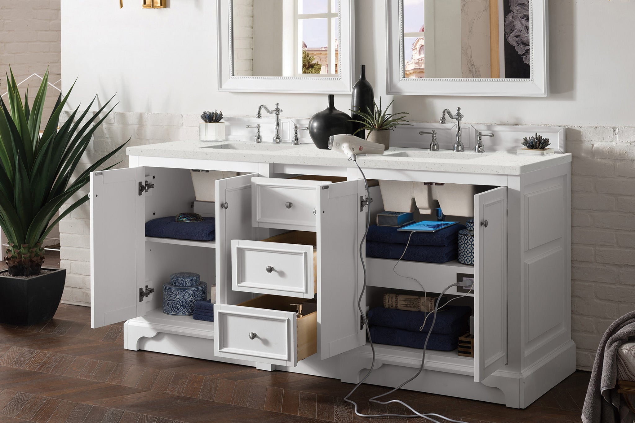 James Martin De Soto 72" Double Bathroom Vanity, Bright White, view 18