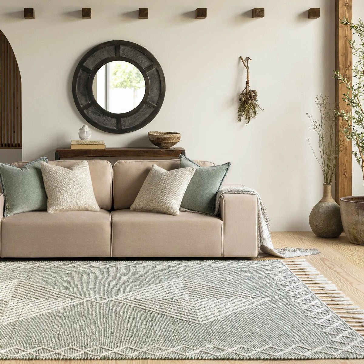 Guiuan Tasseled Jute&Wool Rug - Clearance, installed in a room