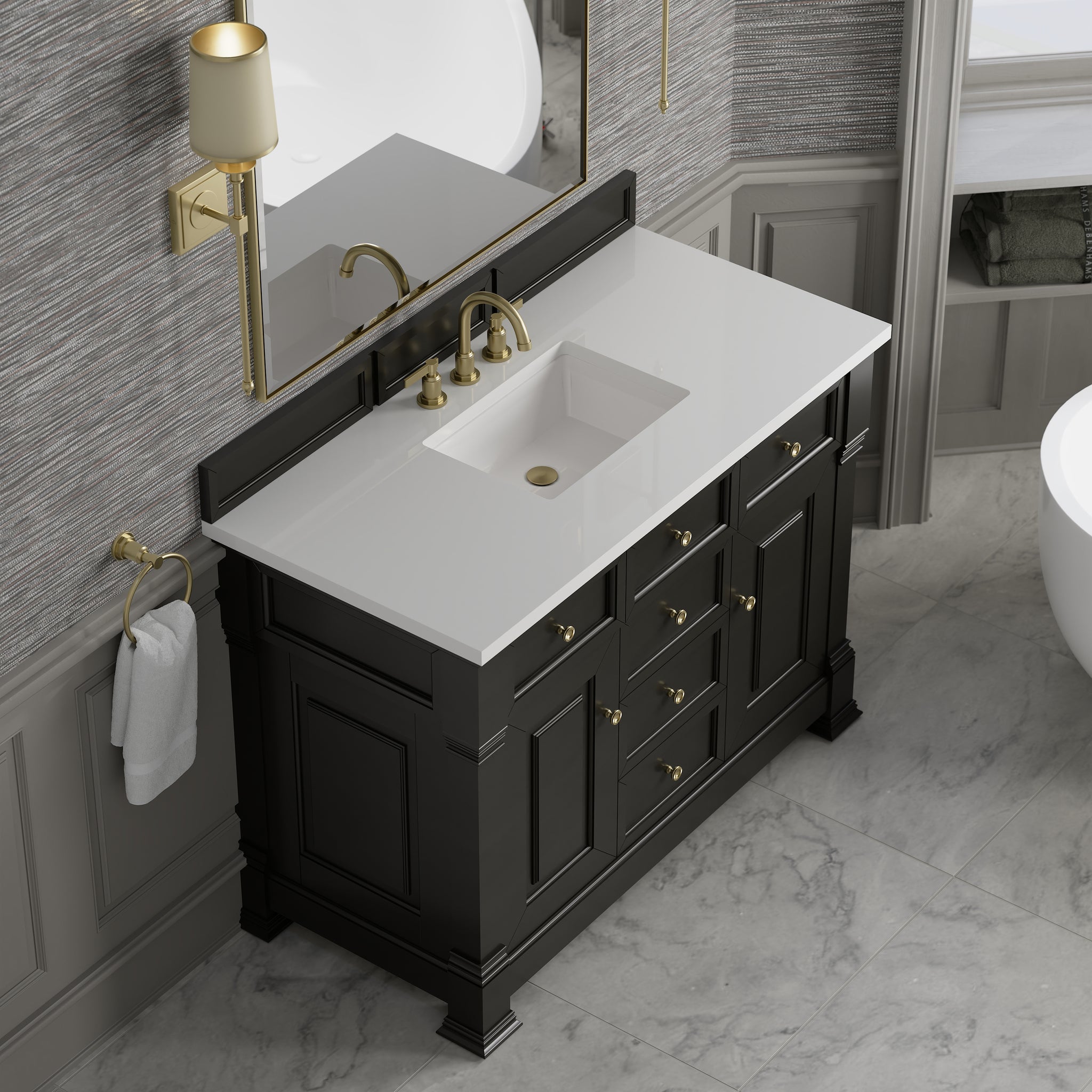 James Martin Brookfield 48" Single Bathroom Vanity, Black Onyx, view 29