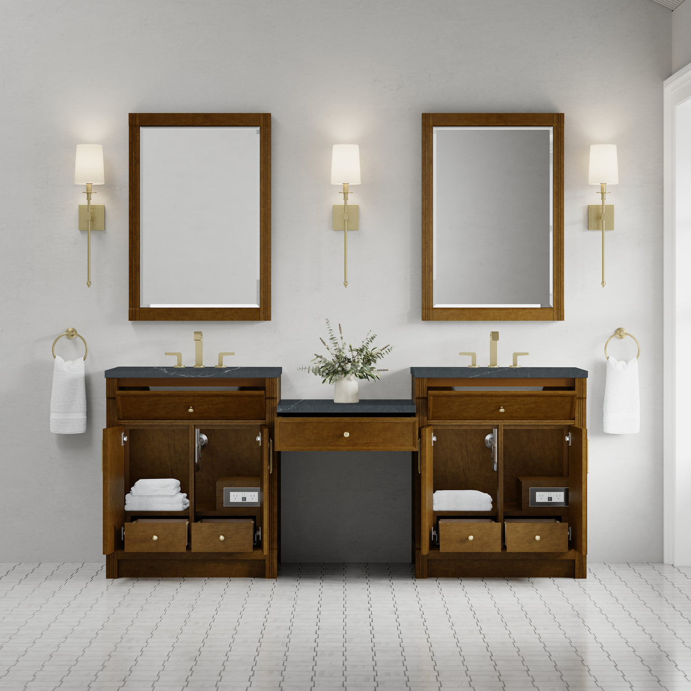 James Martin Bellshire 84" Double Bathroom Vanity, Honey Oak, view 27