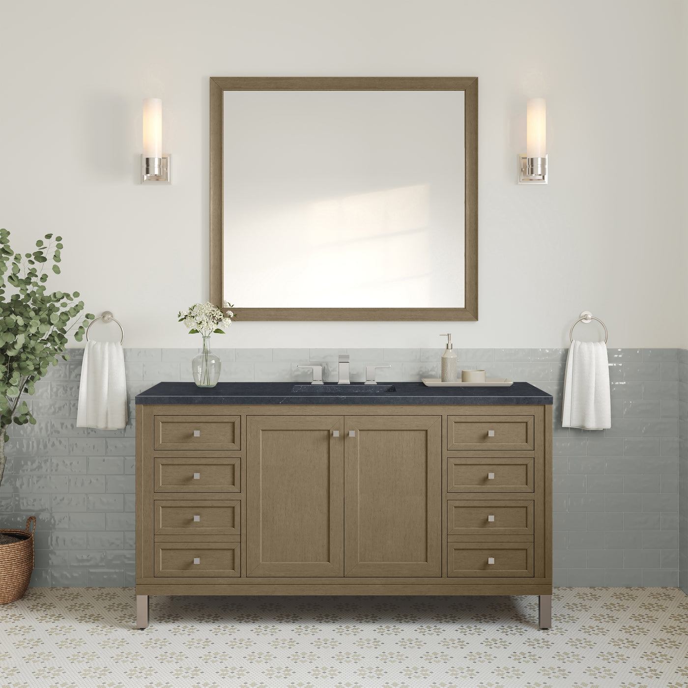 James Martin Chicago 60" Single Bathroom Vanity, Walnut Whisper, view 33