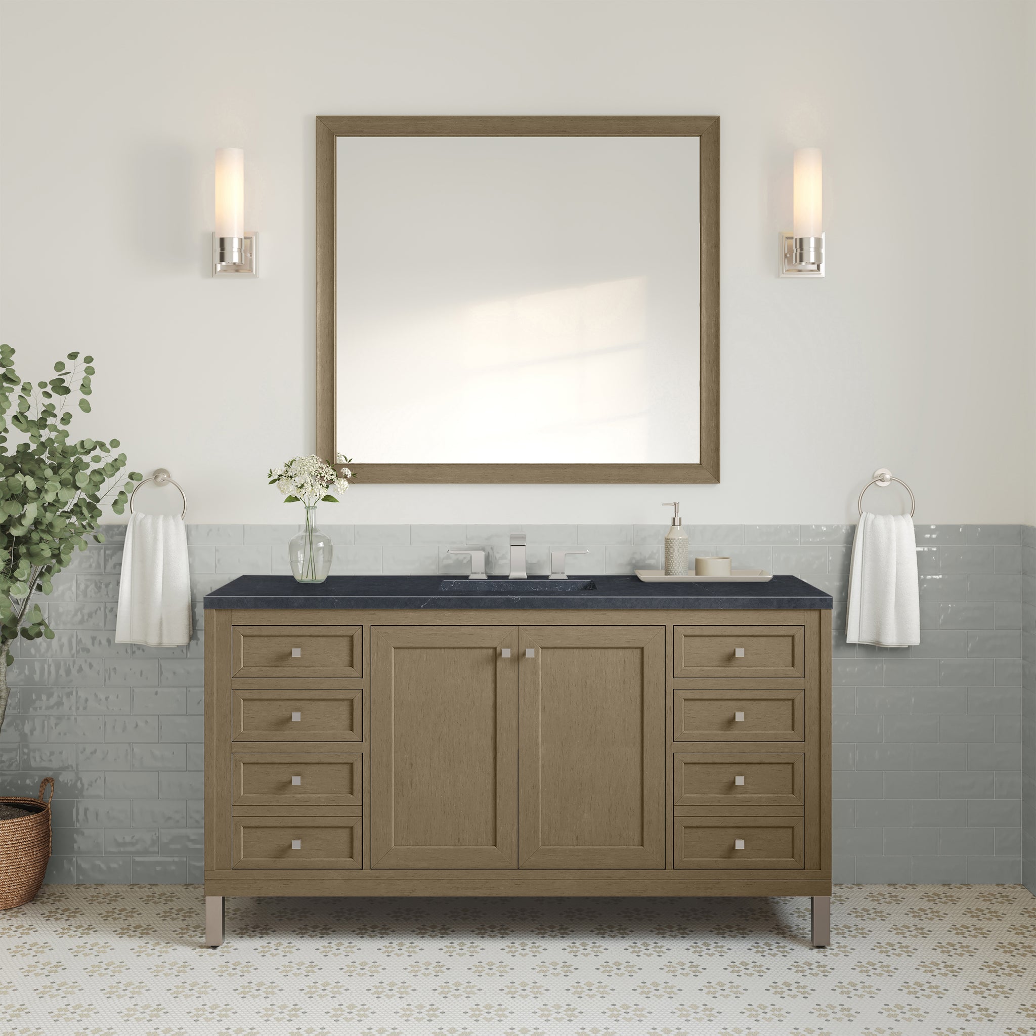 James Martin Chicago 60" Single Bathroom Vanity, Walnut Whisper, view 33