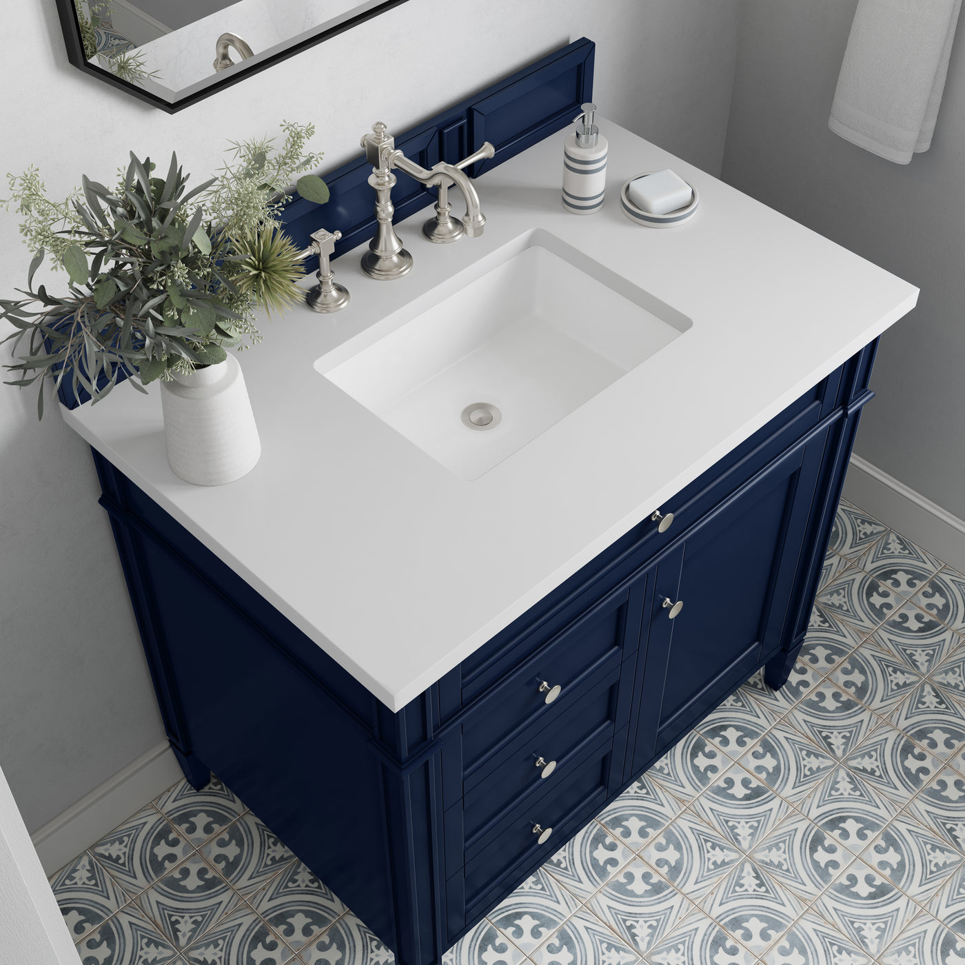 James Martin Brittany 36" Single Bathroom Vanity, Victory Blue, view 16