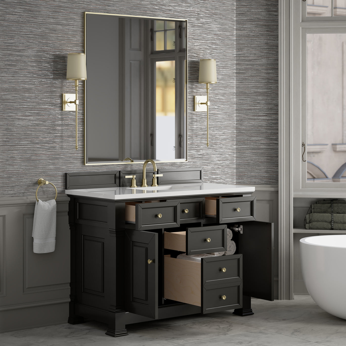 James Martin Brookfield 48" Single Bathroom Vanity, Black Onyx, view 28