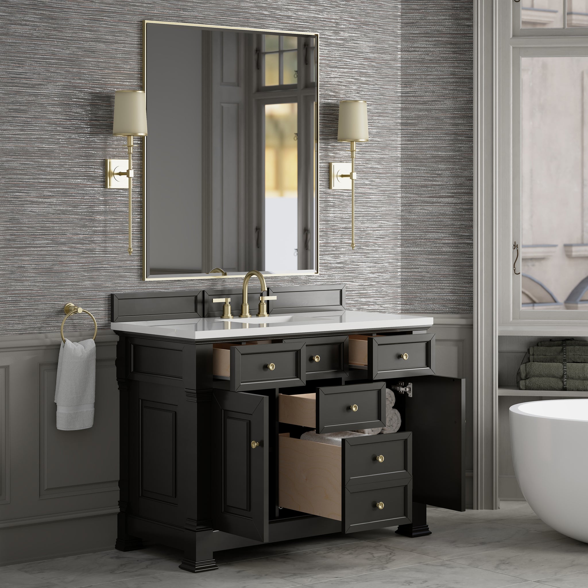 James Martin Brookfield 48" Single Bathroom Vanity, Black Onyx, view 28