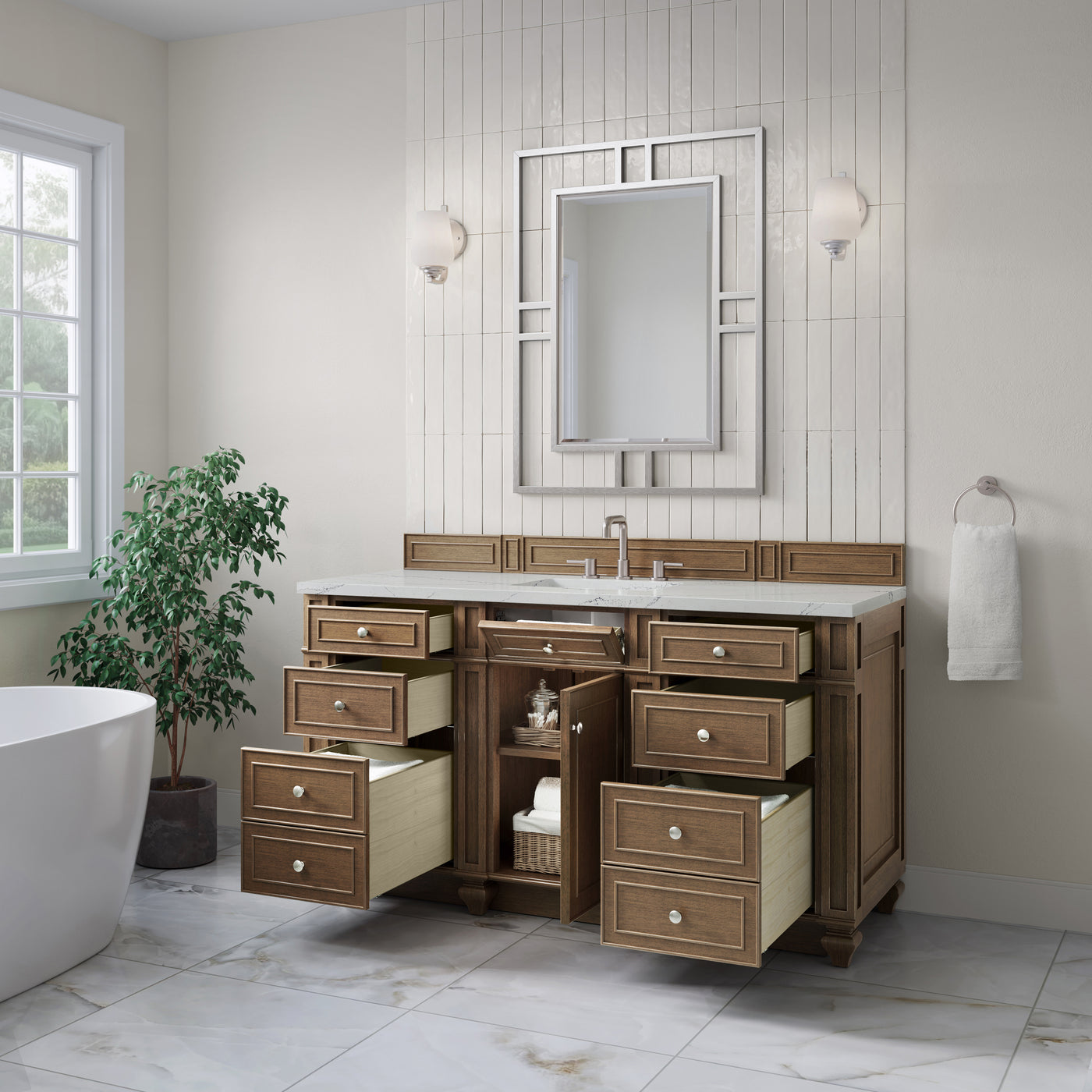 James Martin Bristol 60" Single Bathroom Vanity, Saddle Brown, view 30