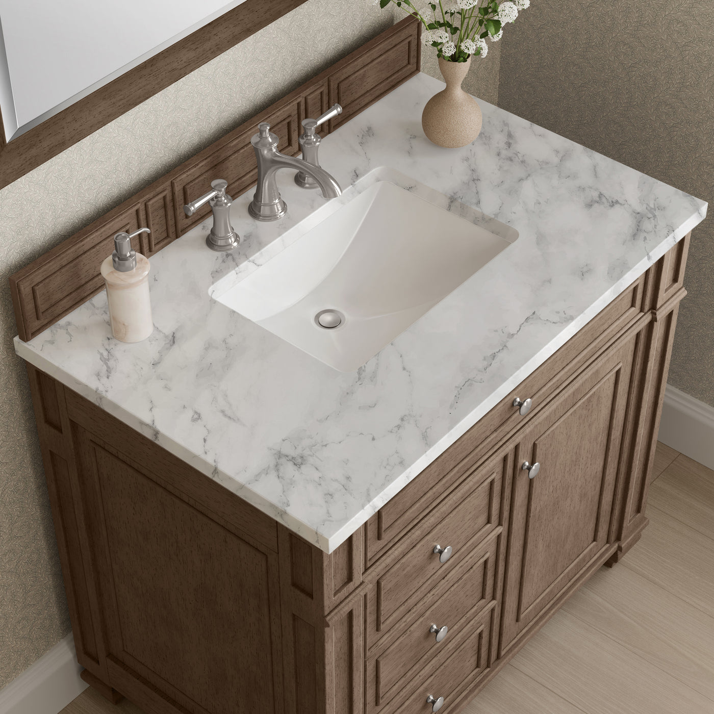 James Martin Bristol 36" Single Bathroom Vanity, Whitewashed Walnut, view 34