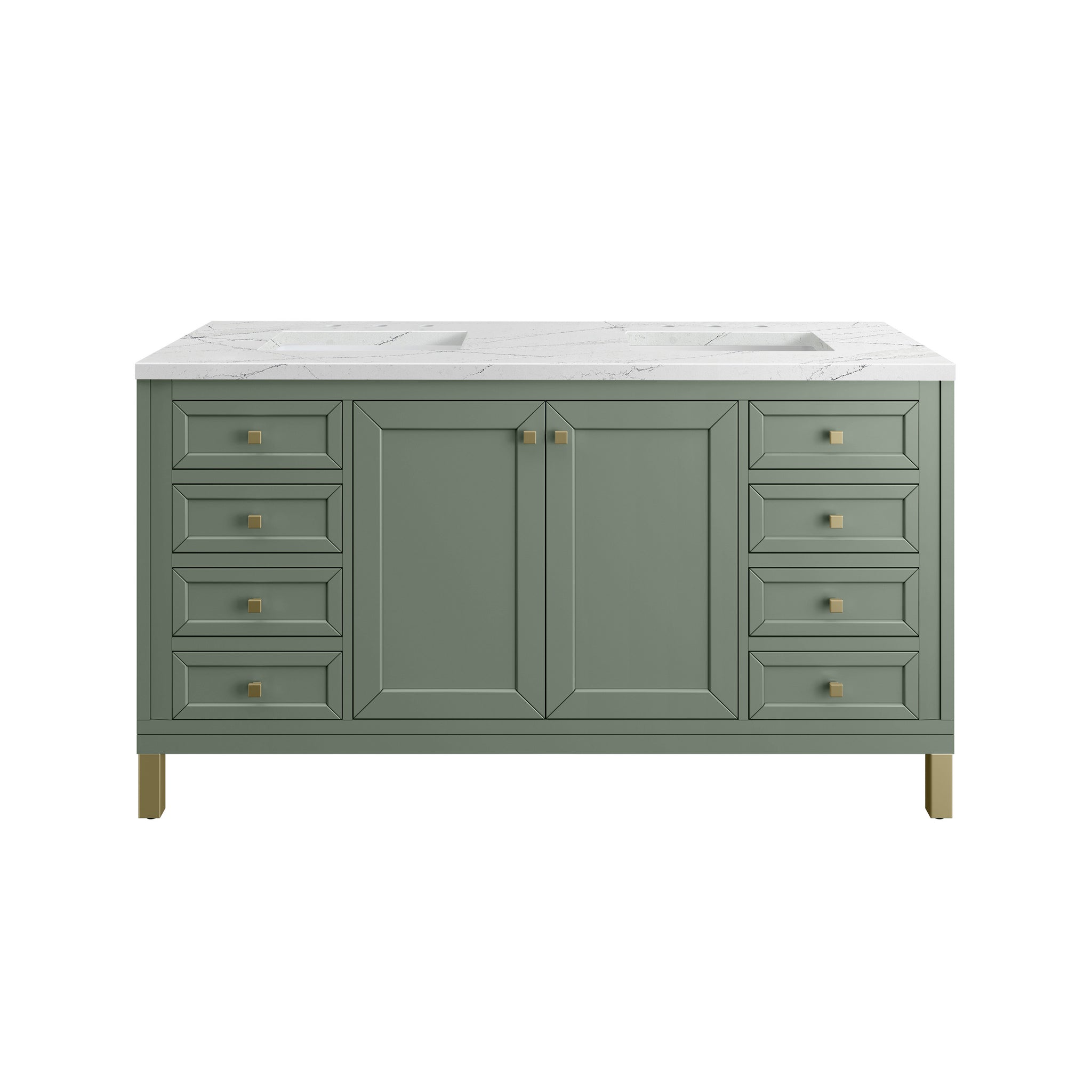 James Martin Chicago 60" Double Bathroom Vanity, Smokey Celadon, view 38