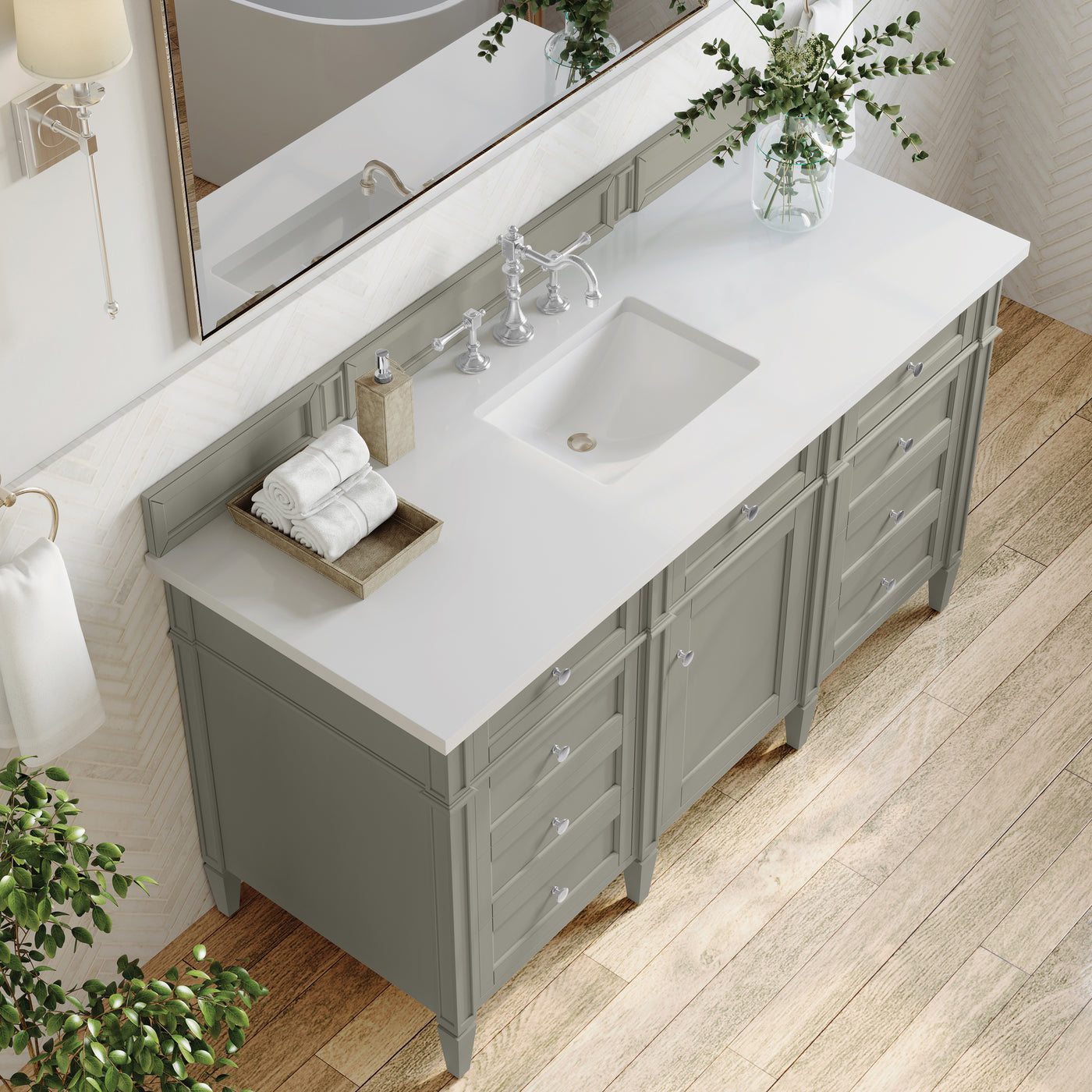 James Martin Brittany 60" Single Bathroom Vanity, Urban Gray, view 35