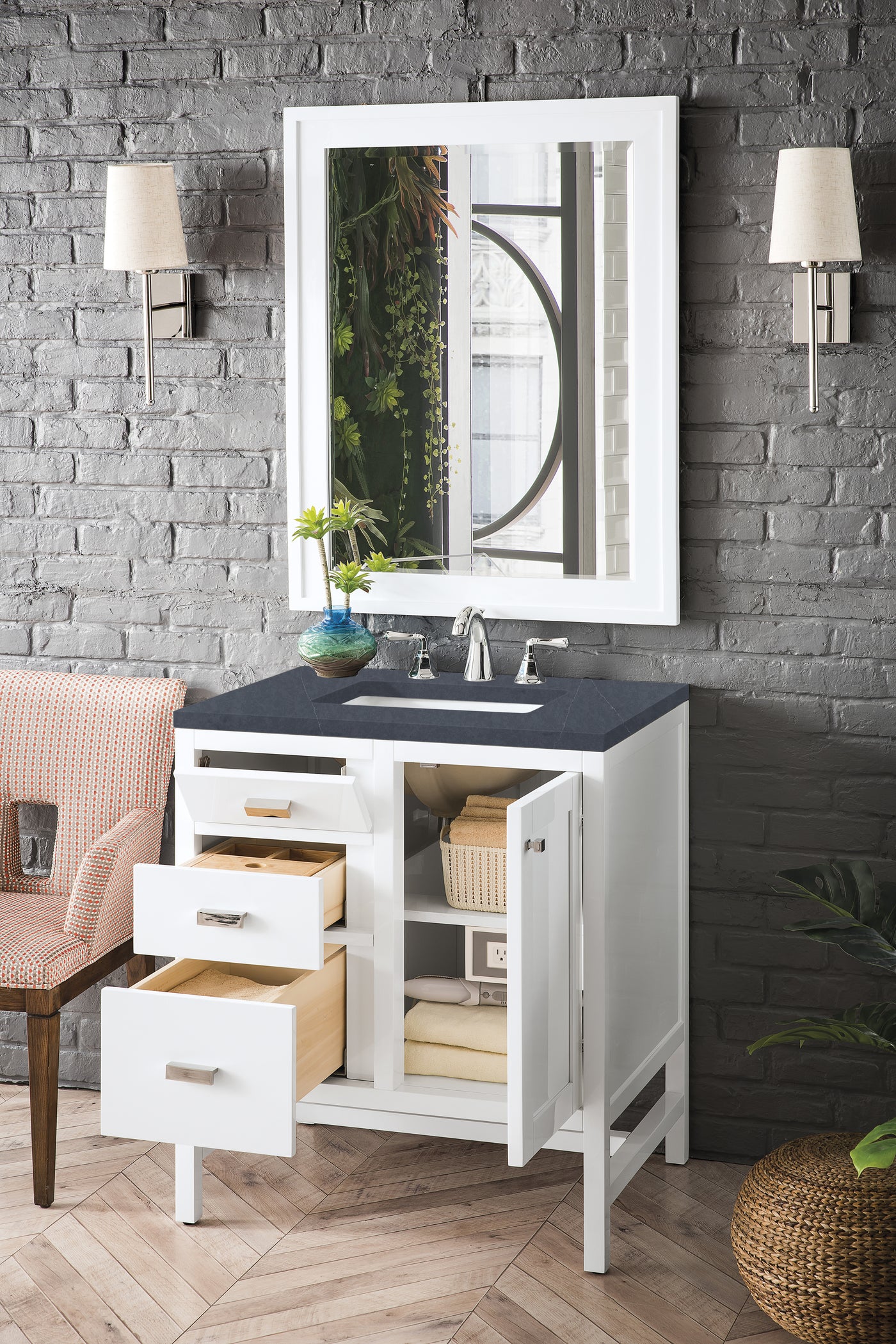 James Martin Addison 30" Single Bathroom Vanity, Glossy White, view 19